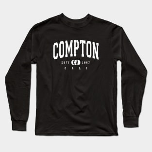 Compton Cali arched distressed vintage souvenir Long Sleeve T-Shirt